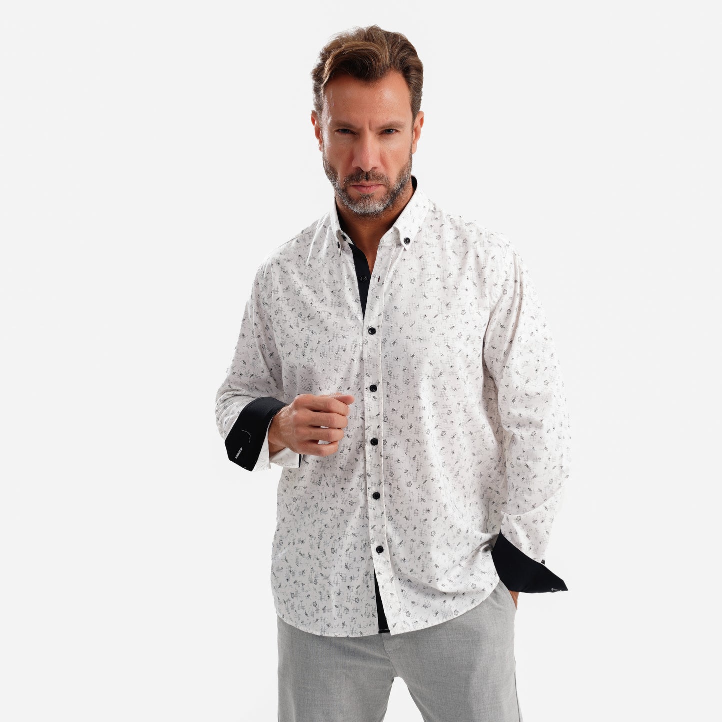 MEKA Premium Anti-Shrink Dress Shirt - MEKA | Premium Long Sleeves Shirt - Semi Casual Regular Fit (0074)
