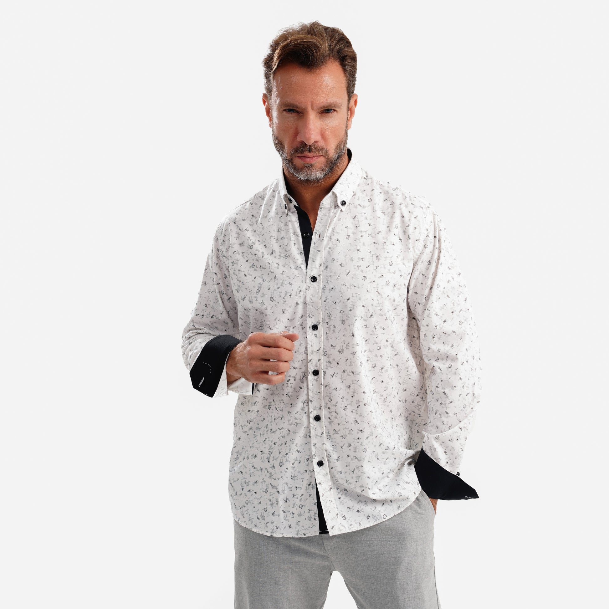 MEKA Premium Anti-Shrink Dress Shirt - MEKA | Premium Long Sleeves Shirt - Semi Casual Regular Fit (0074)
