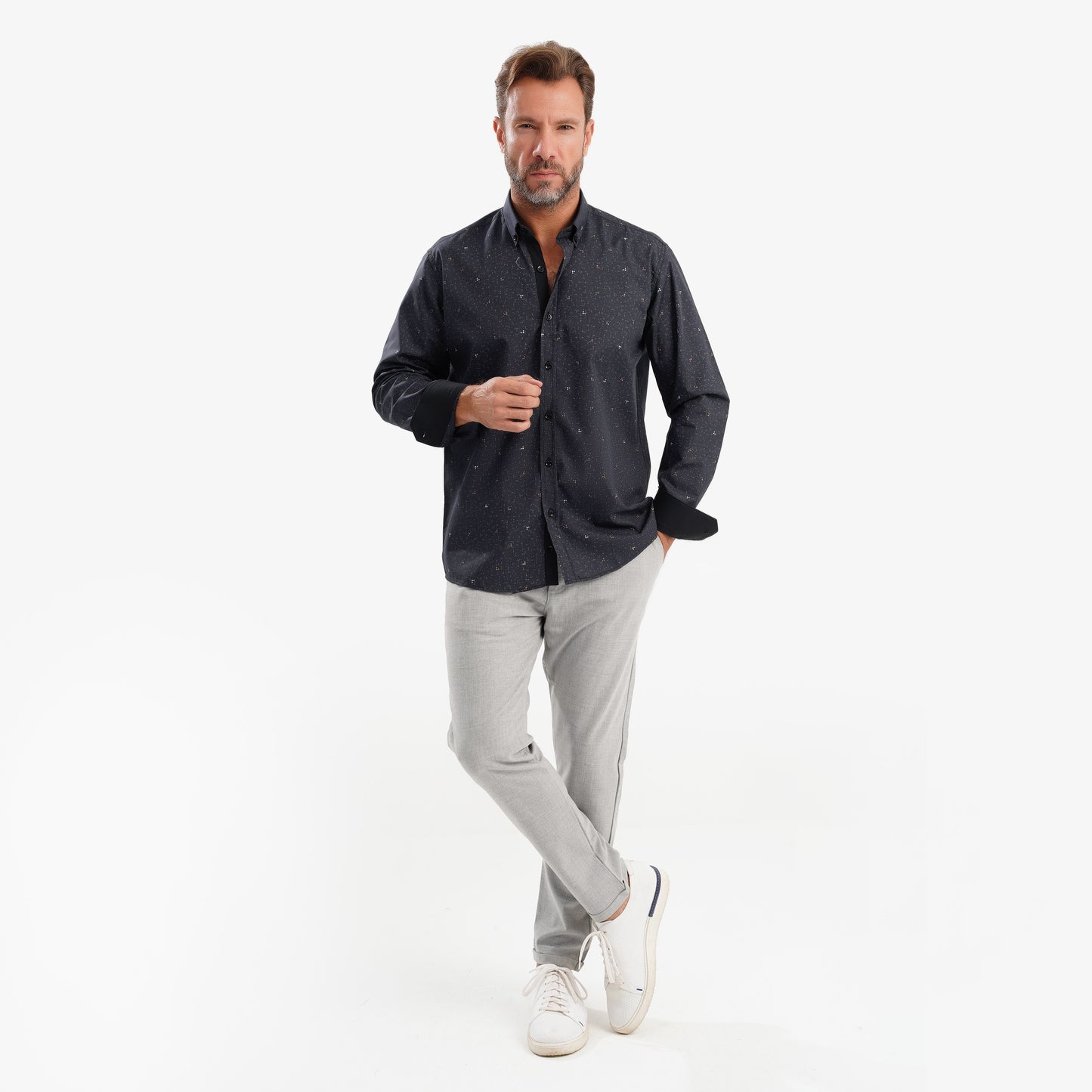 MEKA Premium Anti-Shrink Dress Shirt - MEKA | Premium Long Sleeves Shirt - Semi Casual Regular Fit (0076)