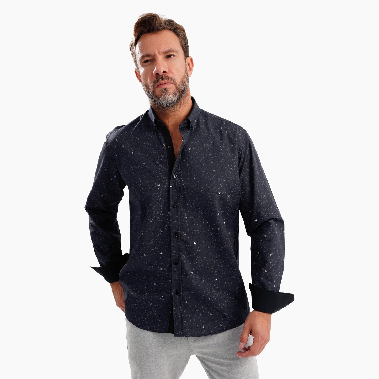 MEKA Premium Anti-Shrink Dress Shirt - MEKA | Premium Long Sleeves Shirt - Semi Casual Regular Fit (0076)