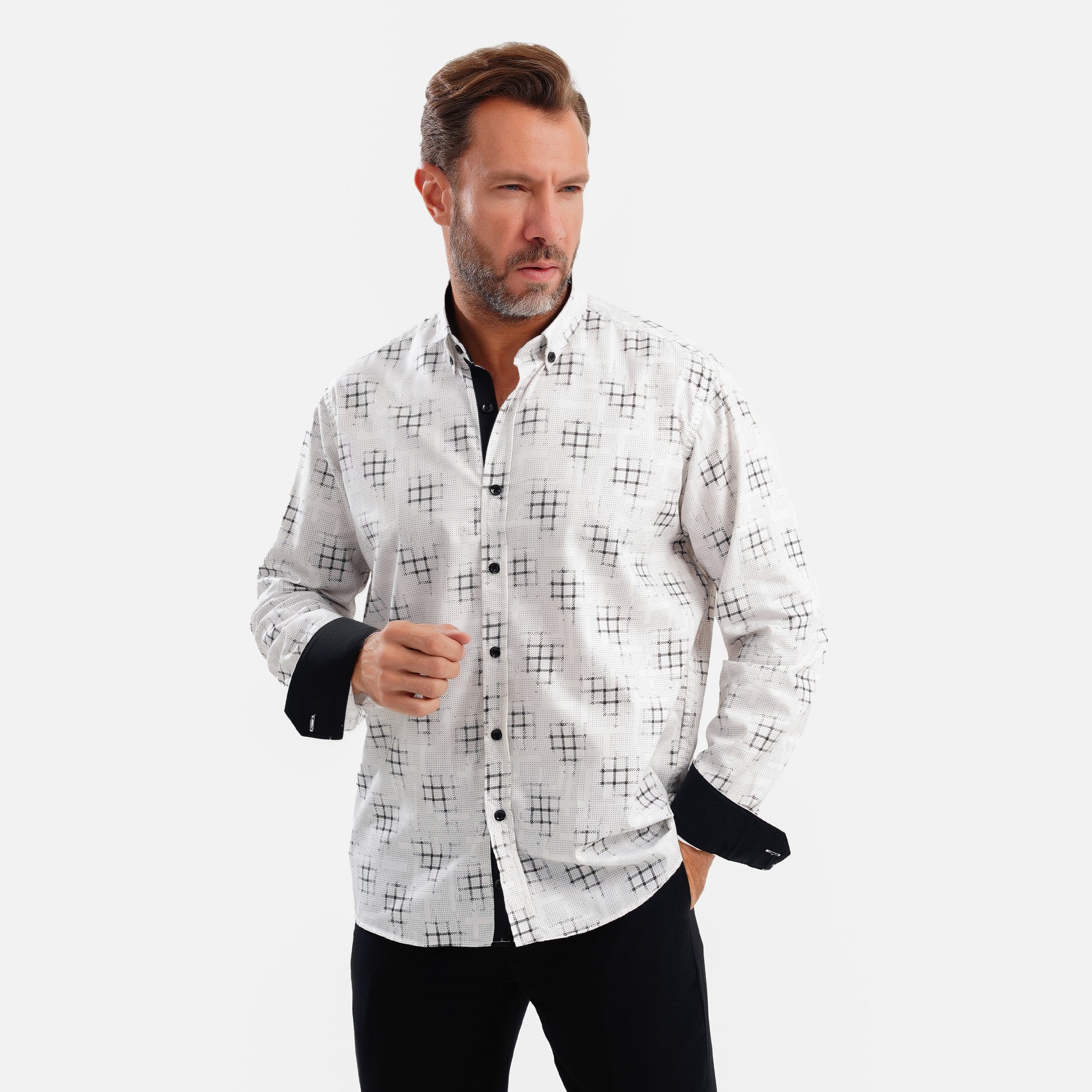 MEKA Premium Anti-Shrink Dress Shirt - MEKA | Premium Long Sleeves Shirt - Semi Casual Regular Fit (0079)