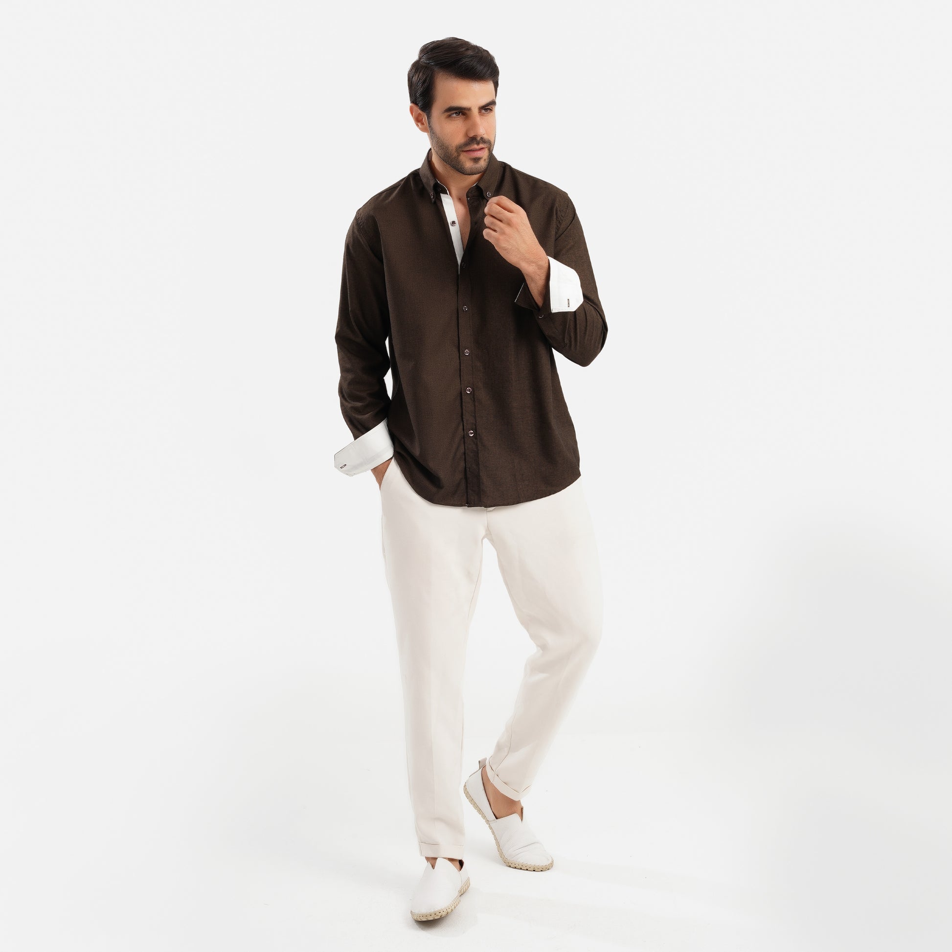 MEKA Premium Anti-Shrink Dress Shirt - MEKA | Premium Long Sleeves Shirt - Semi Casual Regular Fit (0083)